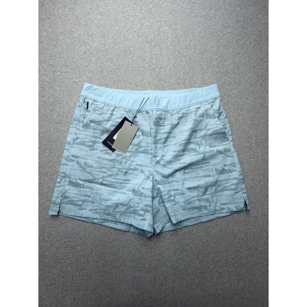 Public Rec Flex Short Shorts‎ Mens 40 Blue Camo Athletic Swim Stretch 5 Inseam